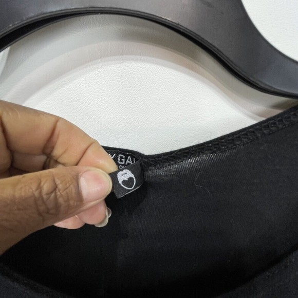 Nasty Gal Collection Women Sz 8 M Cropped T Shirt Black Crew Neck - Picture 12 of 16